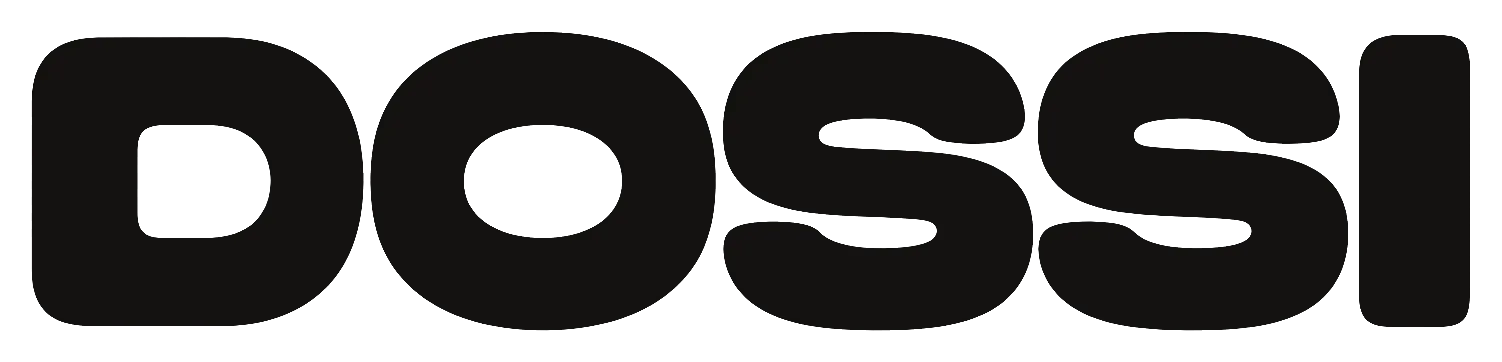 The final Dossi wordmark – charcoal on paper